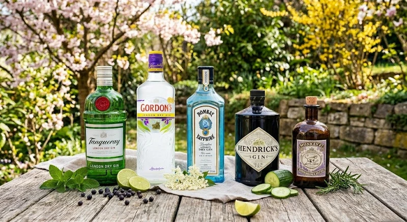Top 5 Gin Bestseller: Tanqueray, Gordons, Bombay, Hendricks, Monkey 47