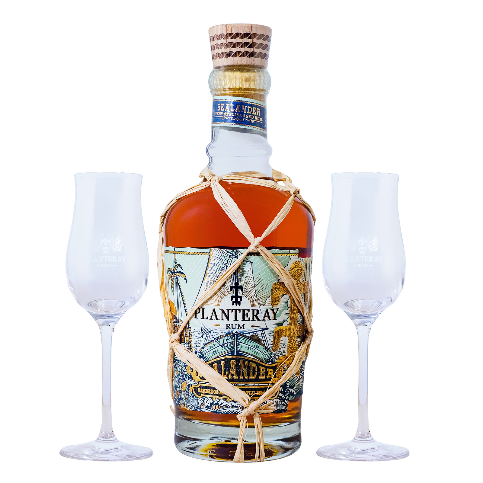 Planteray Sealander mit 2 Gläsern - 0,7L 40% vol