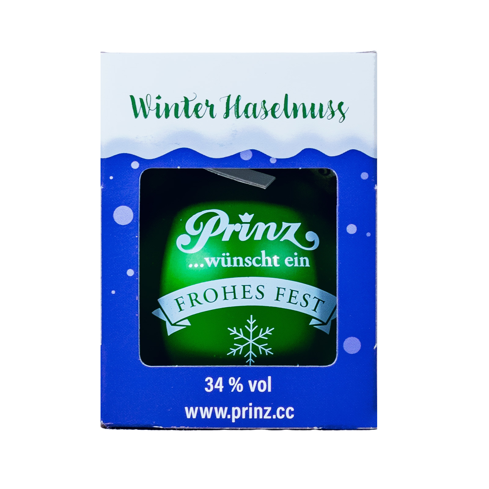 Prinz Christbaumkugel Winter Haselnuss - 0,04L 34% vol