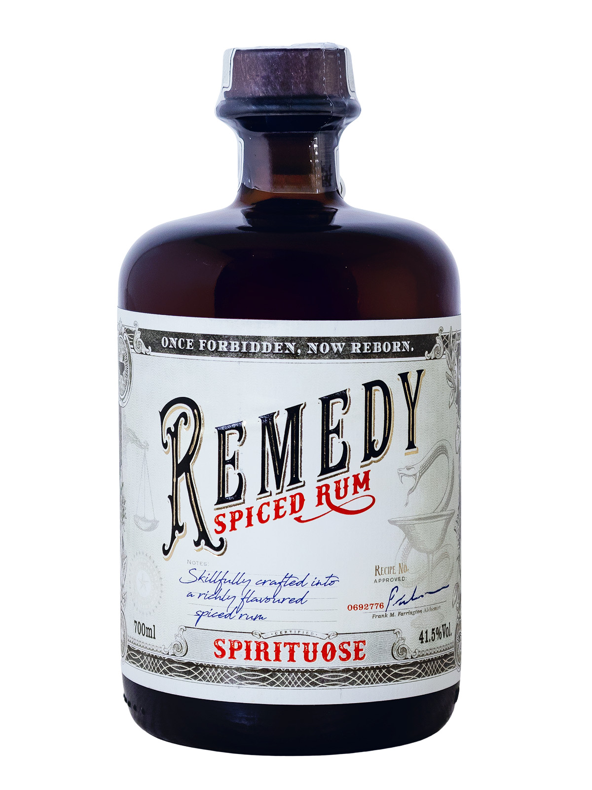 Remedy Spiced Rum + Glas - 0,7L 41,5% vol