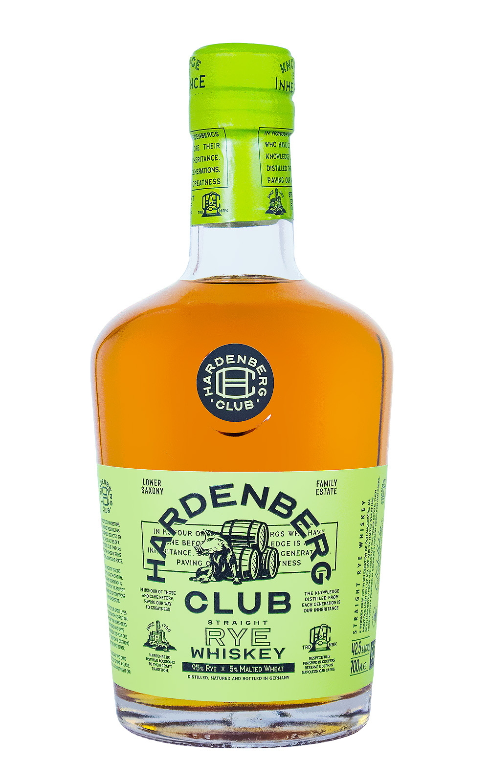 Hardenberg Club Straight Rye Whiskey - 0,7L 42,5% vol