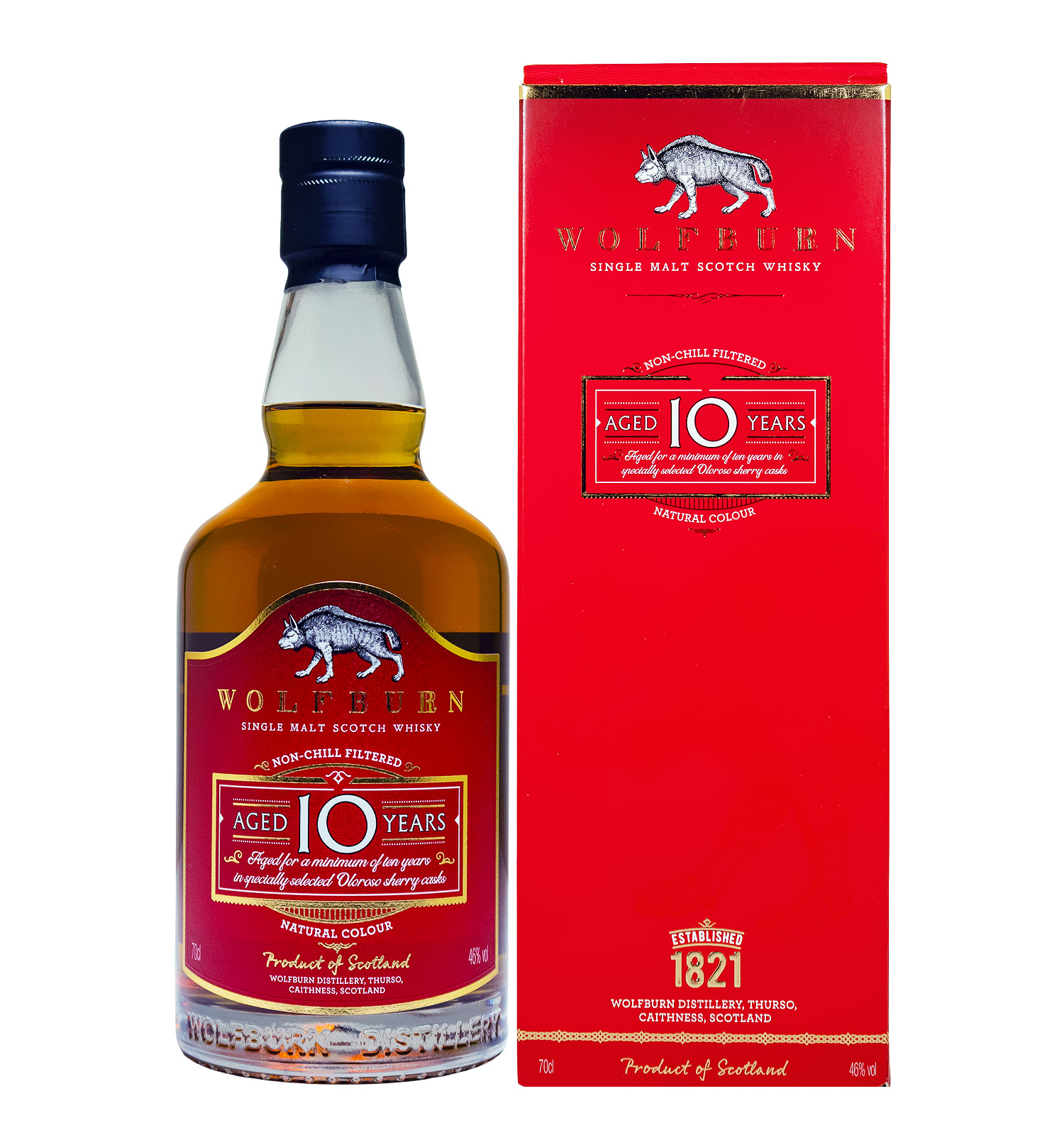Wolfburn Oloroso Sherry Casks 10 Jahre Whisky - 0,7L 46% vol