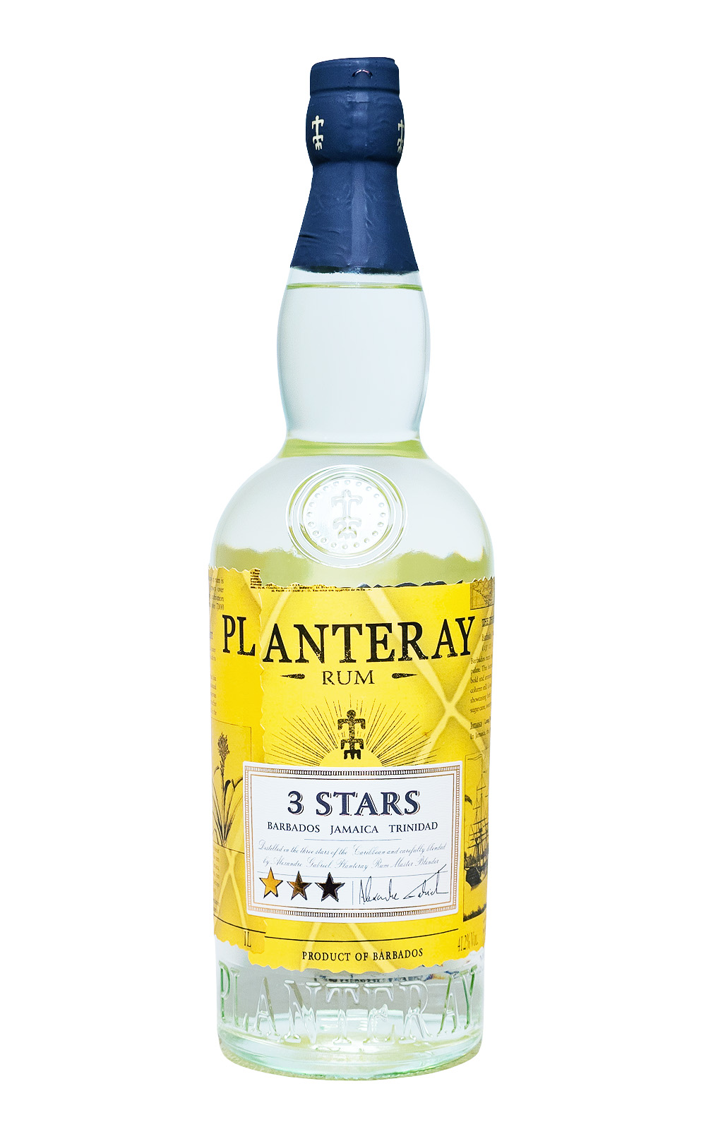 Planteray 3 Stars White Rum - 1 Liter 41,2% vol