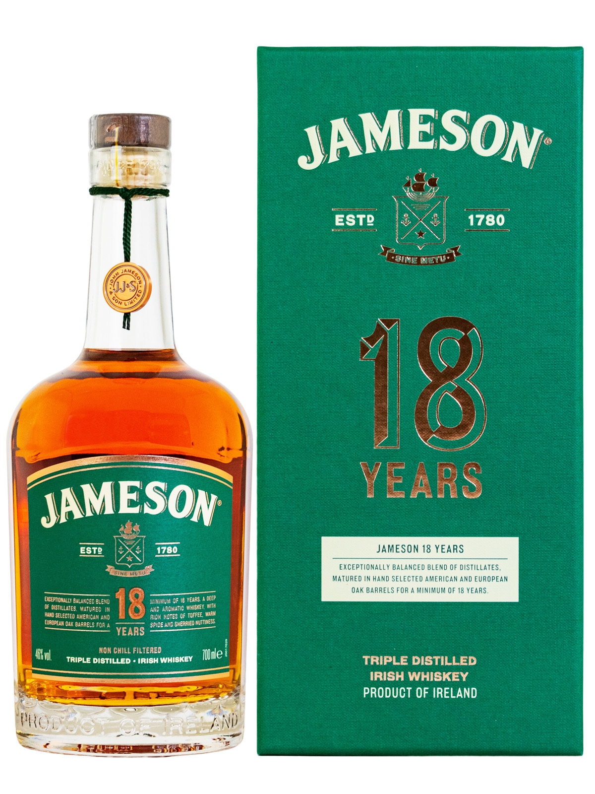 Jameson 18 Jahre Irish Whiskey - 0,7L 46% vol Jameson 18 Jahre Irish Whiskey - 0,7L 46% vol