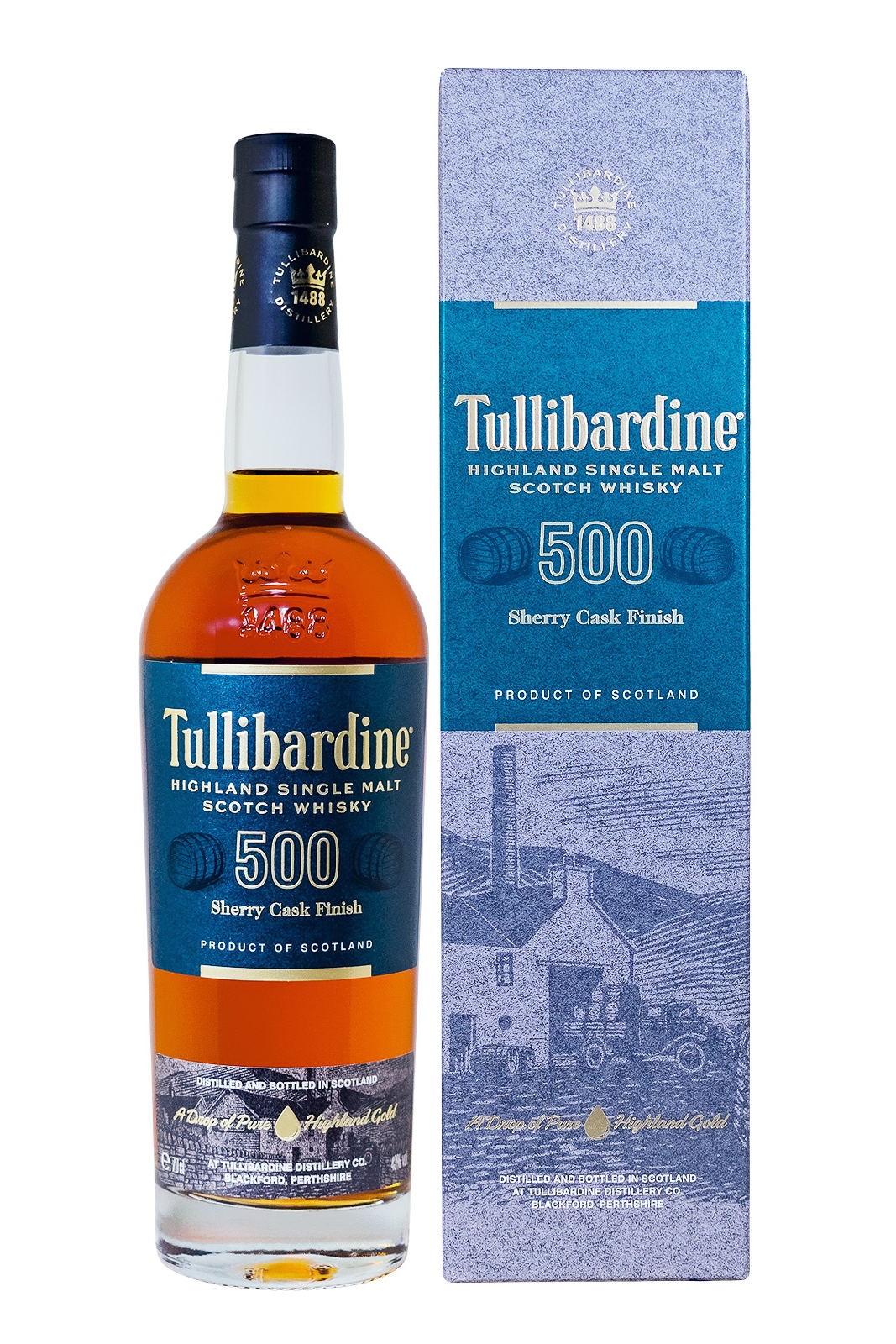 Tullibardine 500 Sherry Finish Highland Single Malt Scotch Whisky - 0,7L 43% vol Tullibardine 500 Sherry Finish Highland Single Malt Scotch Whisky - 0,7L 43% vol