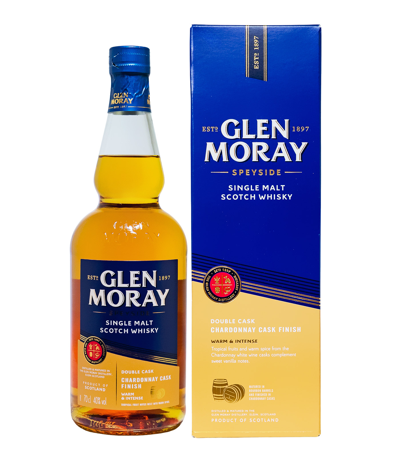 Glen Moray Chardonnay Cask Finish Single Malt Scotch Whisky - 0,7L 40% vol