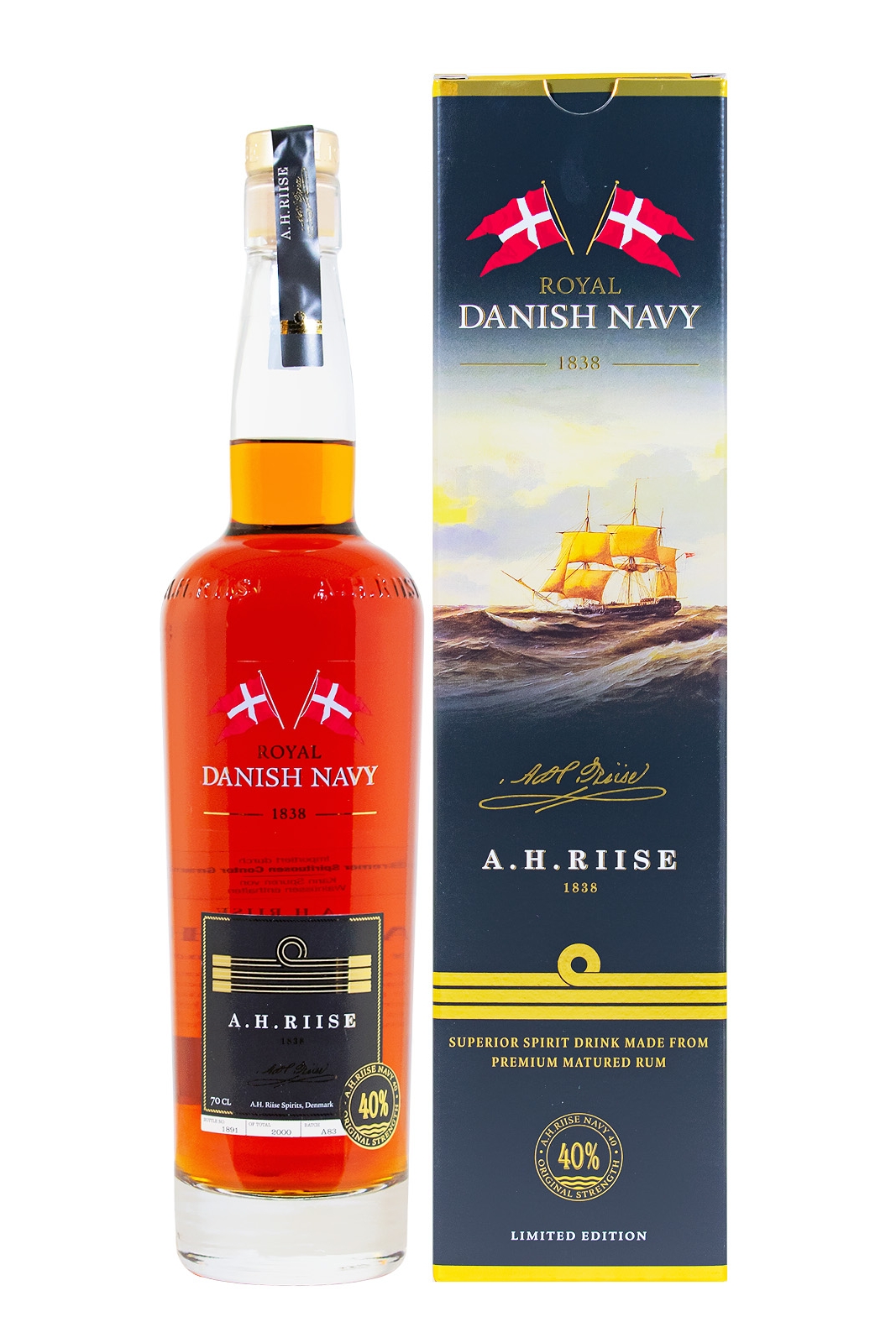 A.H. Riise Danish Navy Spirituose auf Rum-Basis - 0,7L 40% vol A.H. Riise Danish Navy Spirituose auf Rum-Basis - 0,7L 40% vol
