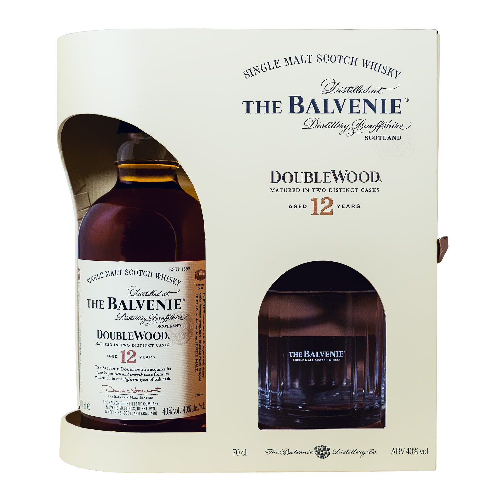 Balvenie 12 Doublewood + Tumbler Glas - 0,7L 40% vol