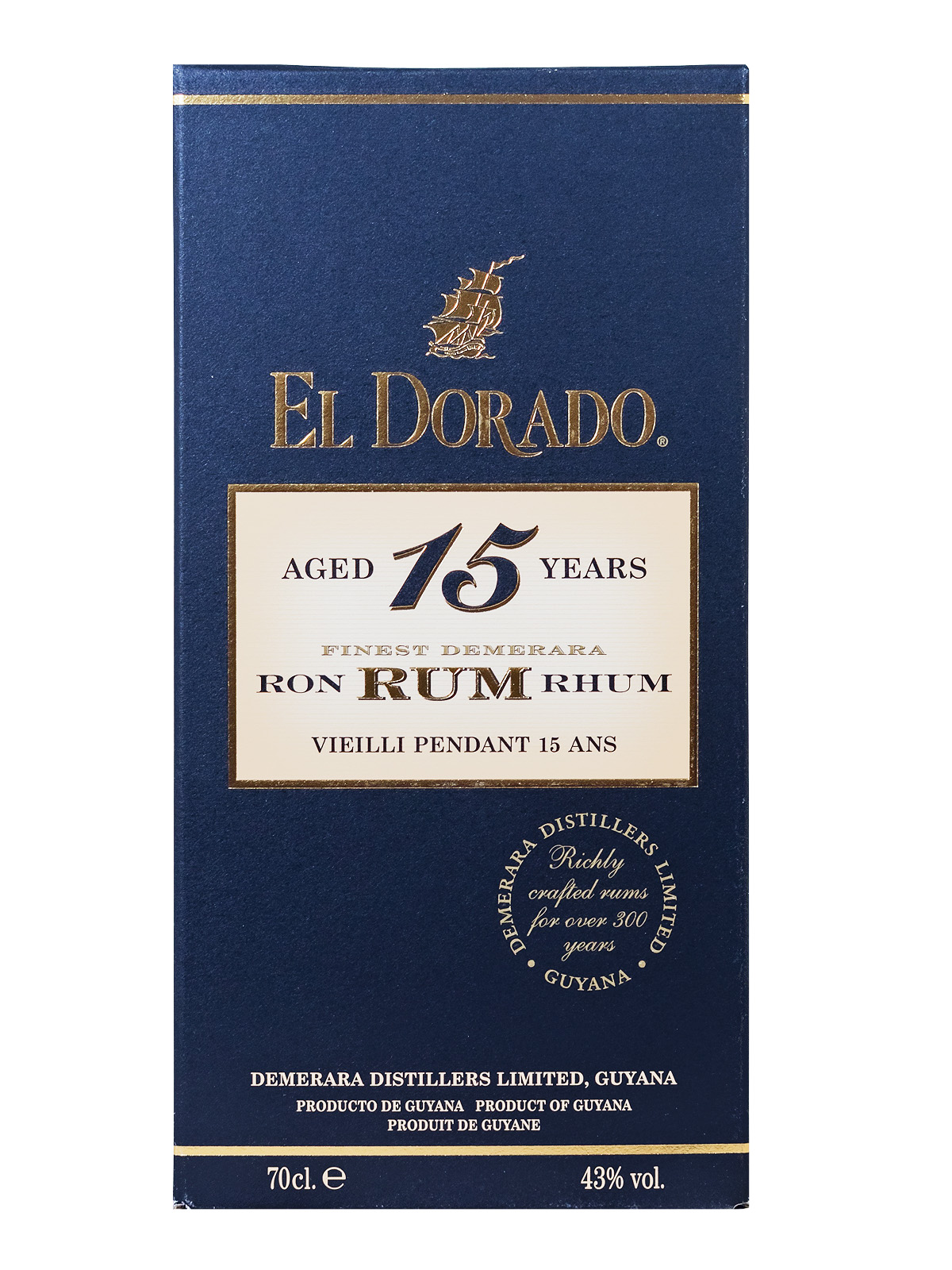 El Dorado 15 Jahre Finest Demerara Rum - 0,7L 43% vol