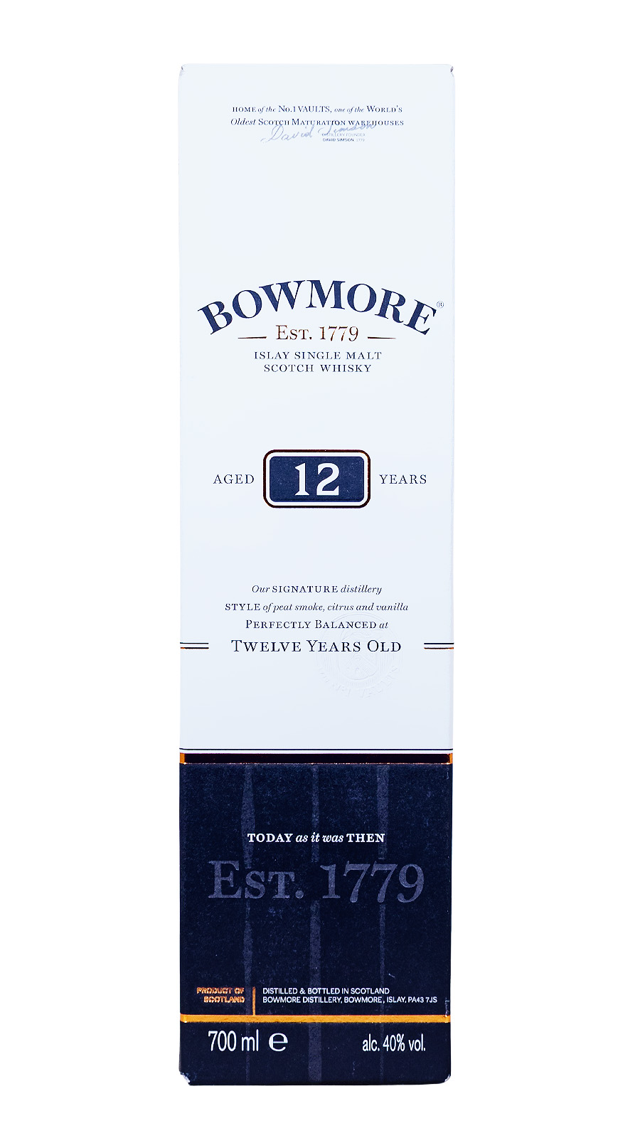 Bowmore 12 Jahre Islay Single Malt Scotch Whisky - 0,7L 40% vol