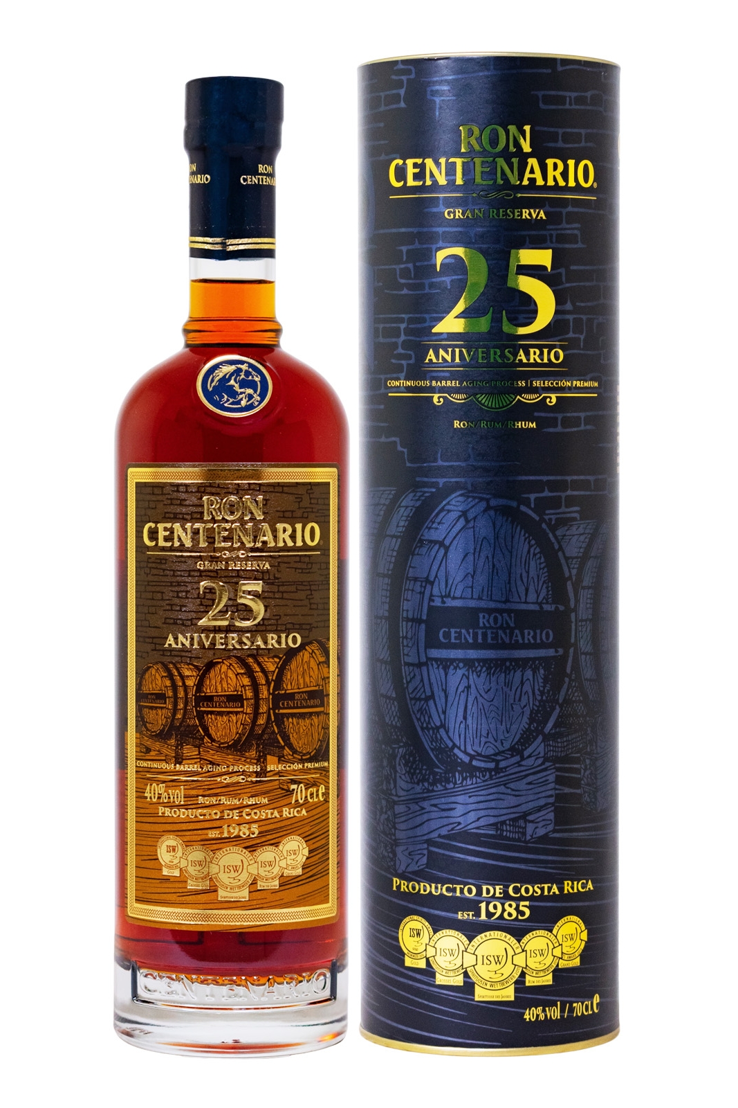 Ron Centenario Gran Reserva 25 Jahre Sistema Solera Rum - 0,7L 40% vol