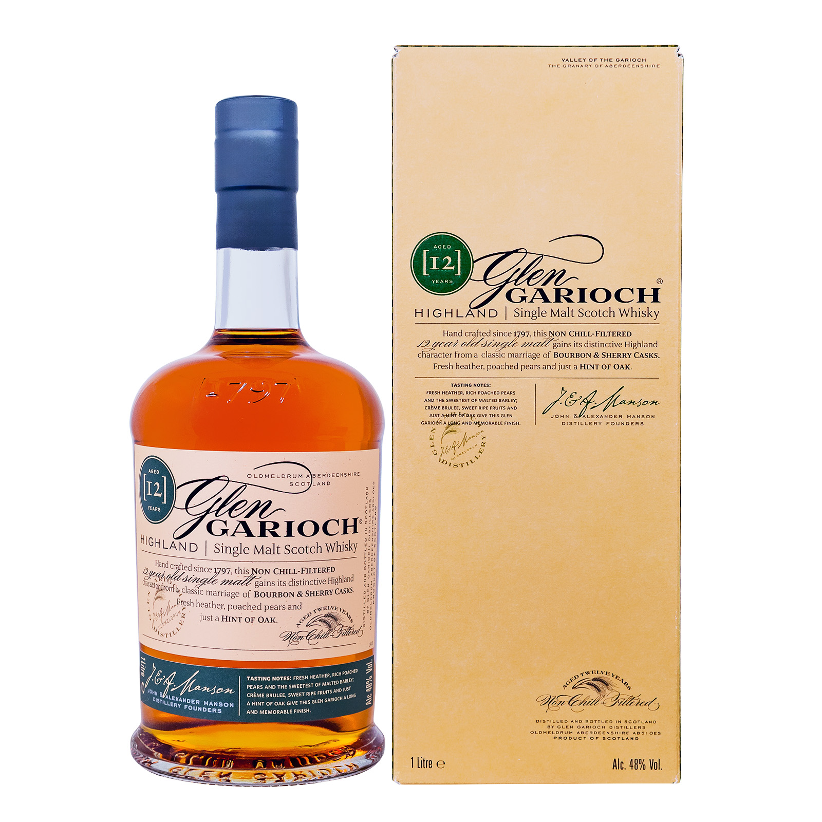 Glen Garioch 12 Jahre Single Malt Scotch Whisky - 1 Liter 48% vol