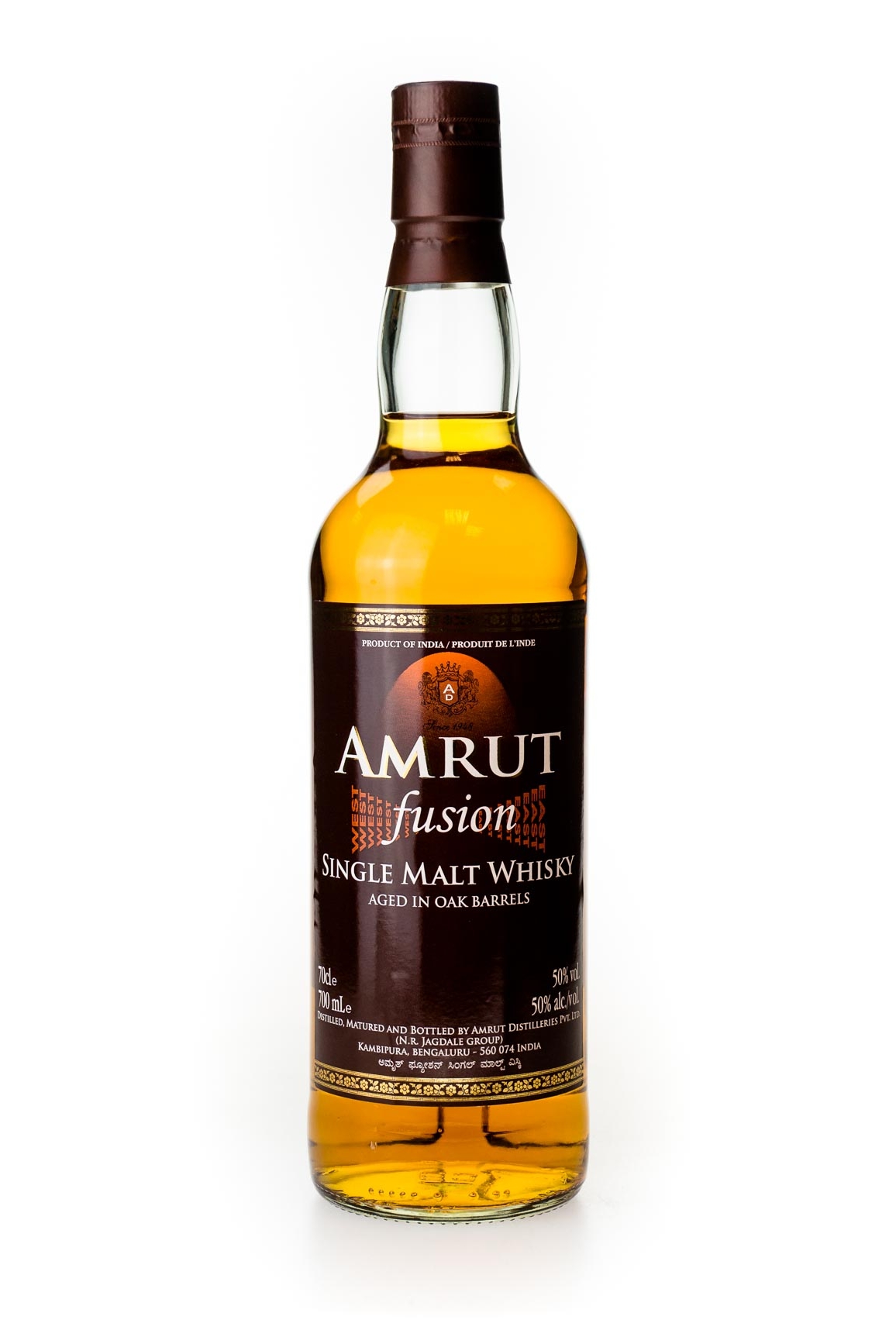 Amrut Fusion Indian Single Malt Whisky - 0,7L 50% vol
