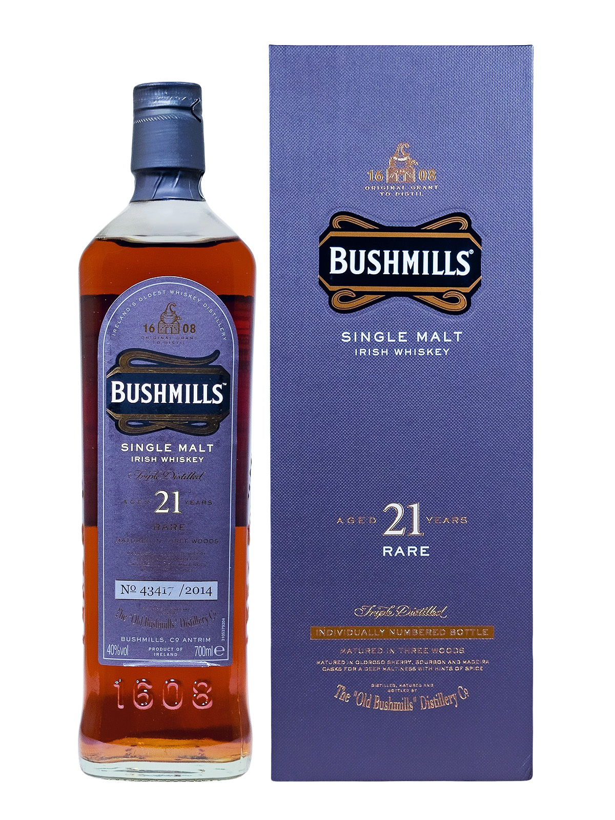 Bushmills 21 Jahre Rare Three Woods - 0,7L 40% vol