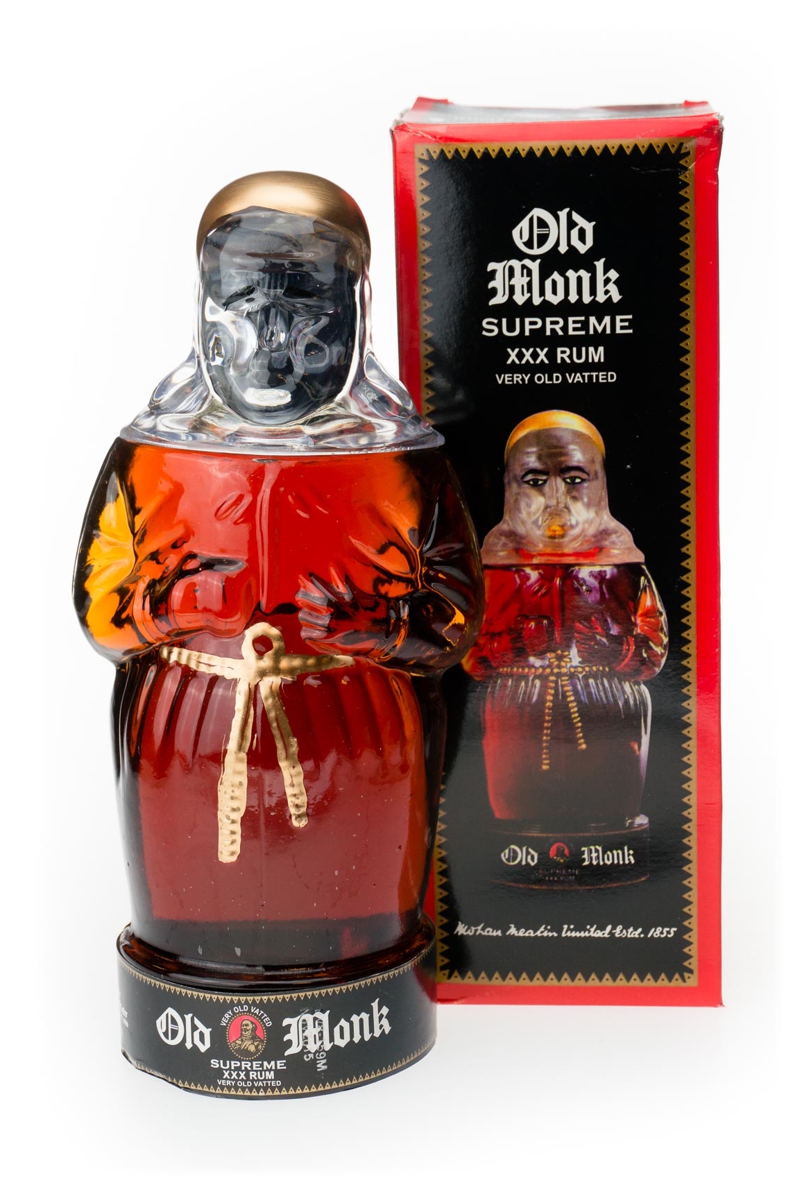 Old Monk Rum Supreme aus Indien (Mönchsflasche) - 0,7L 42,8% vol