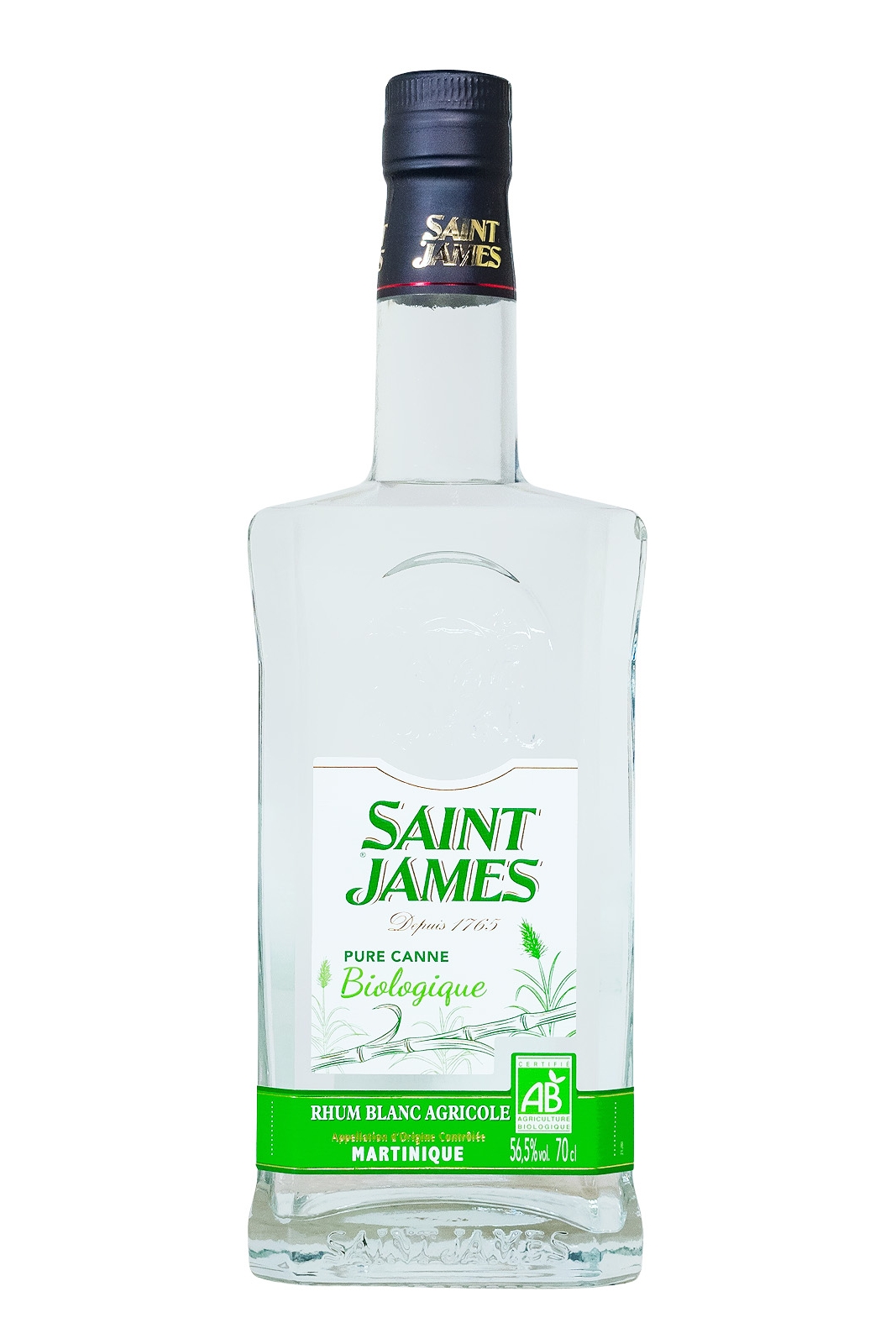 Saint James Rhum Blanc Agricole Bio Overproof - 0,7L 56,5% vol Saint James Rhum Blanc Agricole Bio Overproof - 0,7L 56,5% vol