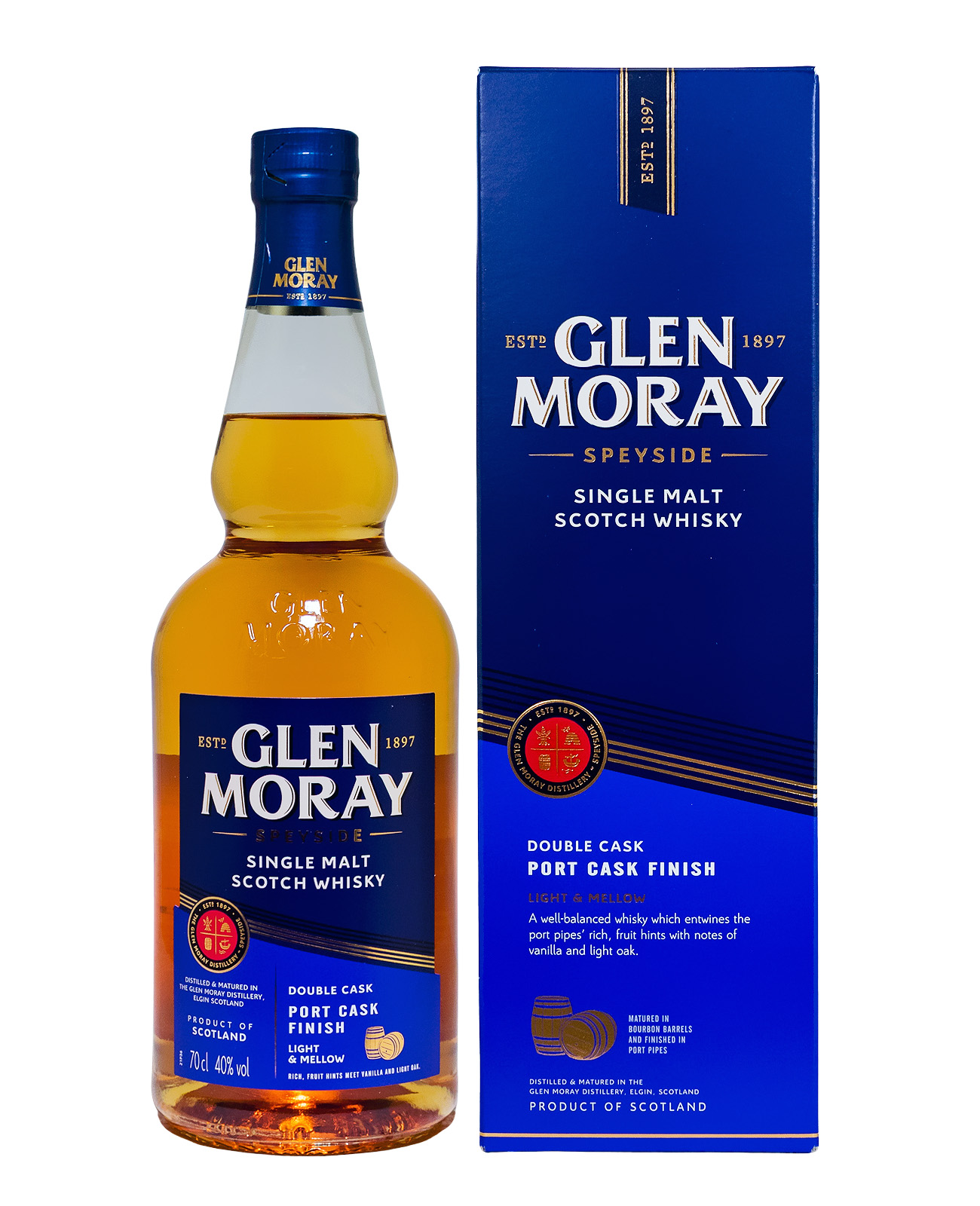 Glen Moray Port Cask Finish Small Batch Release Single Malt Scotch Whisky - 0,7L 40% vol