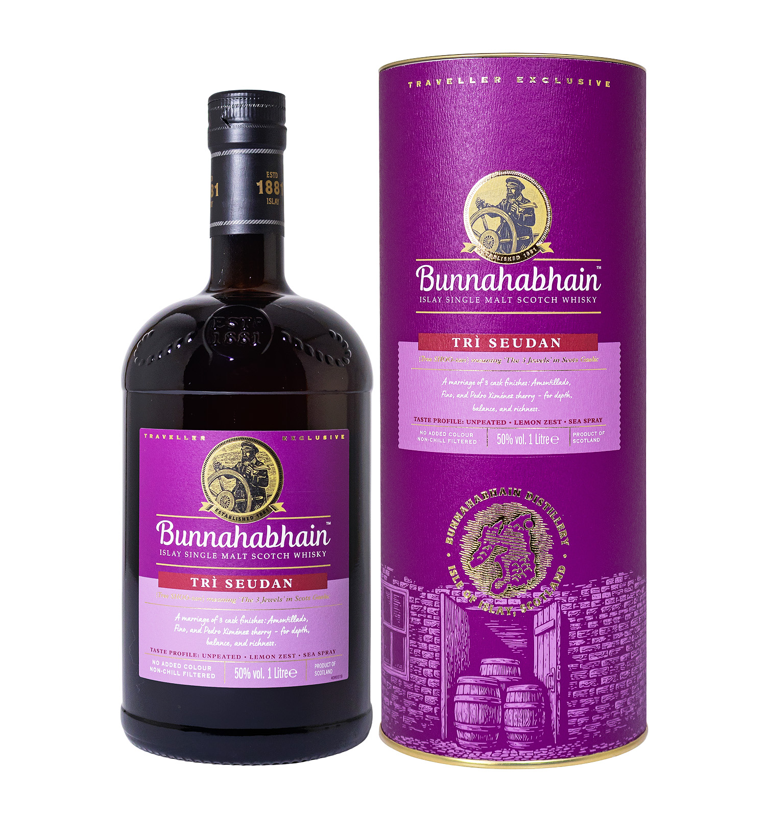 Bunnahabhain Trì Seudan Whisky - 1 Liter 50% vol