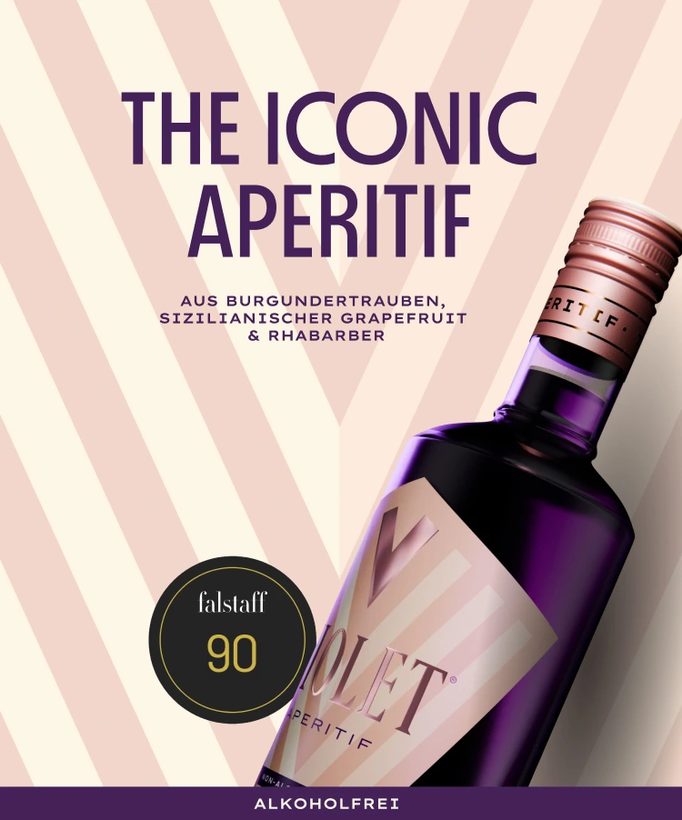 Violet Aperitif Alkoholfrei Produktbild mit Fallstaff Bewertung