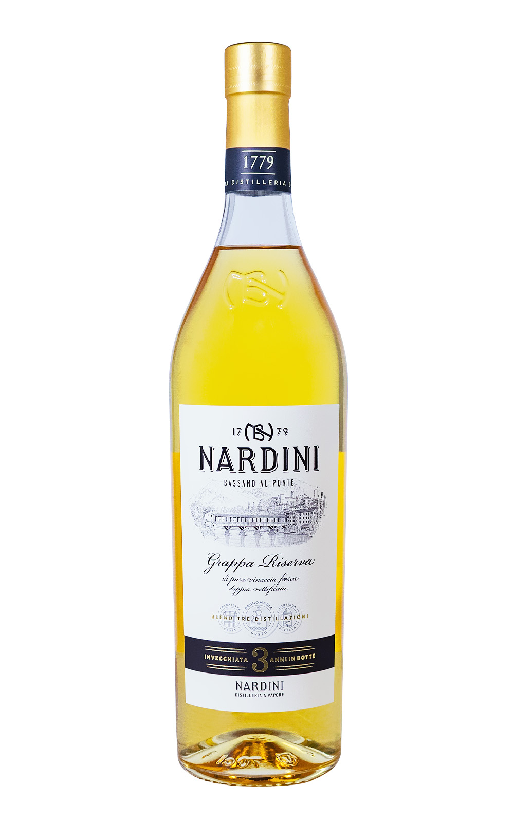 Nardini Grappa Riserva 3 Jahre in Geschenktube - 0,7L 50% vol