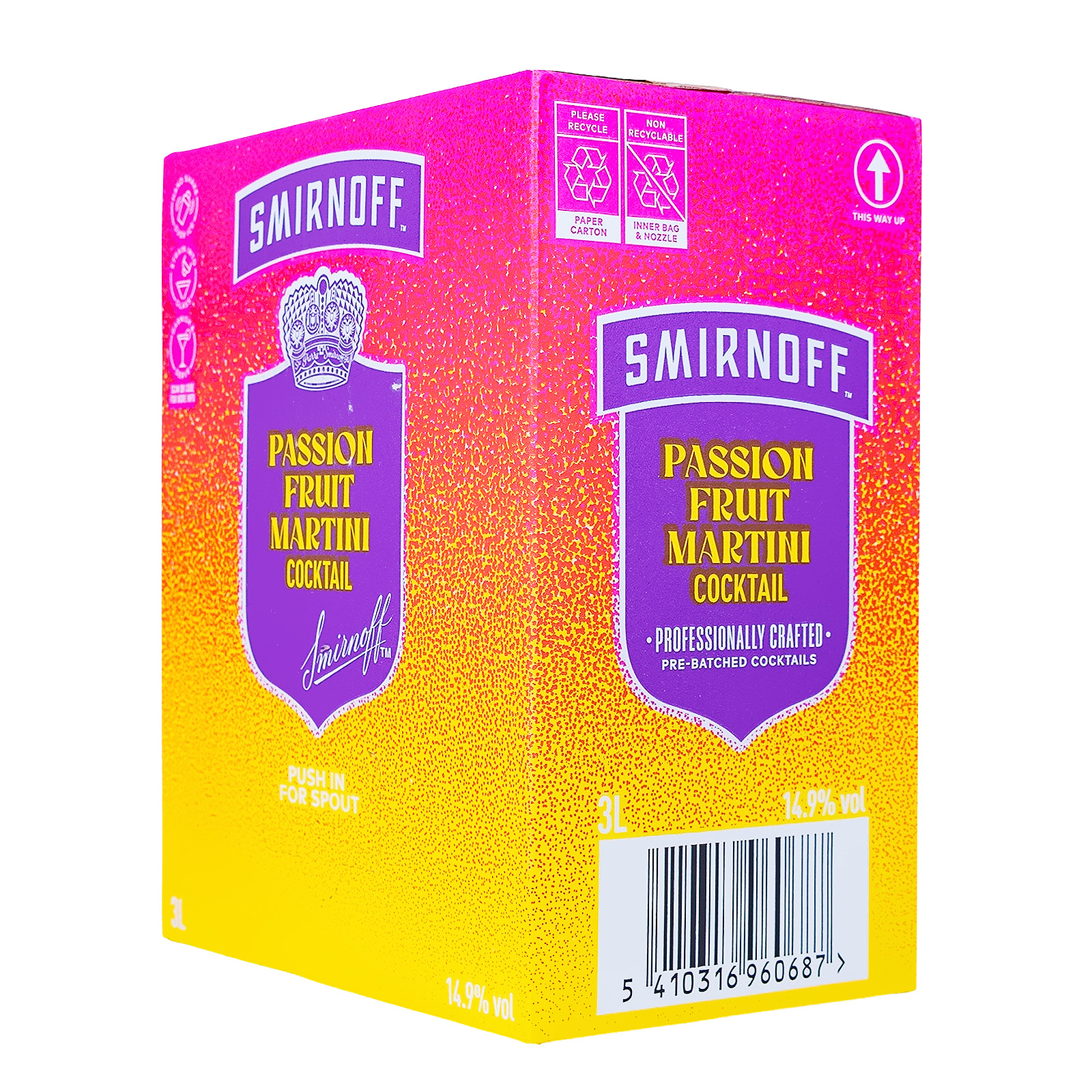 Smirnoff Passionfruit Martini Bag-Box - 3L 14,9% vol (09.04.2025) Smirnoff Passionfruit Martini Bag-Box - 3L 14,9% vol
