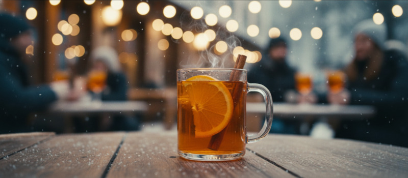Hot Aperol im Glas als Glühwein Alternative