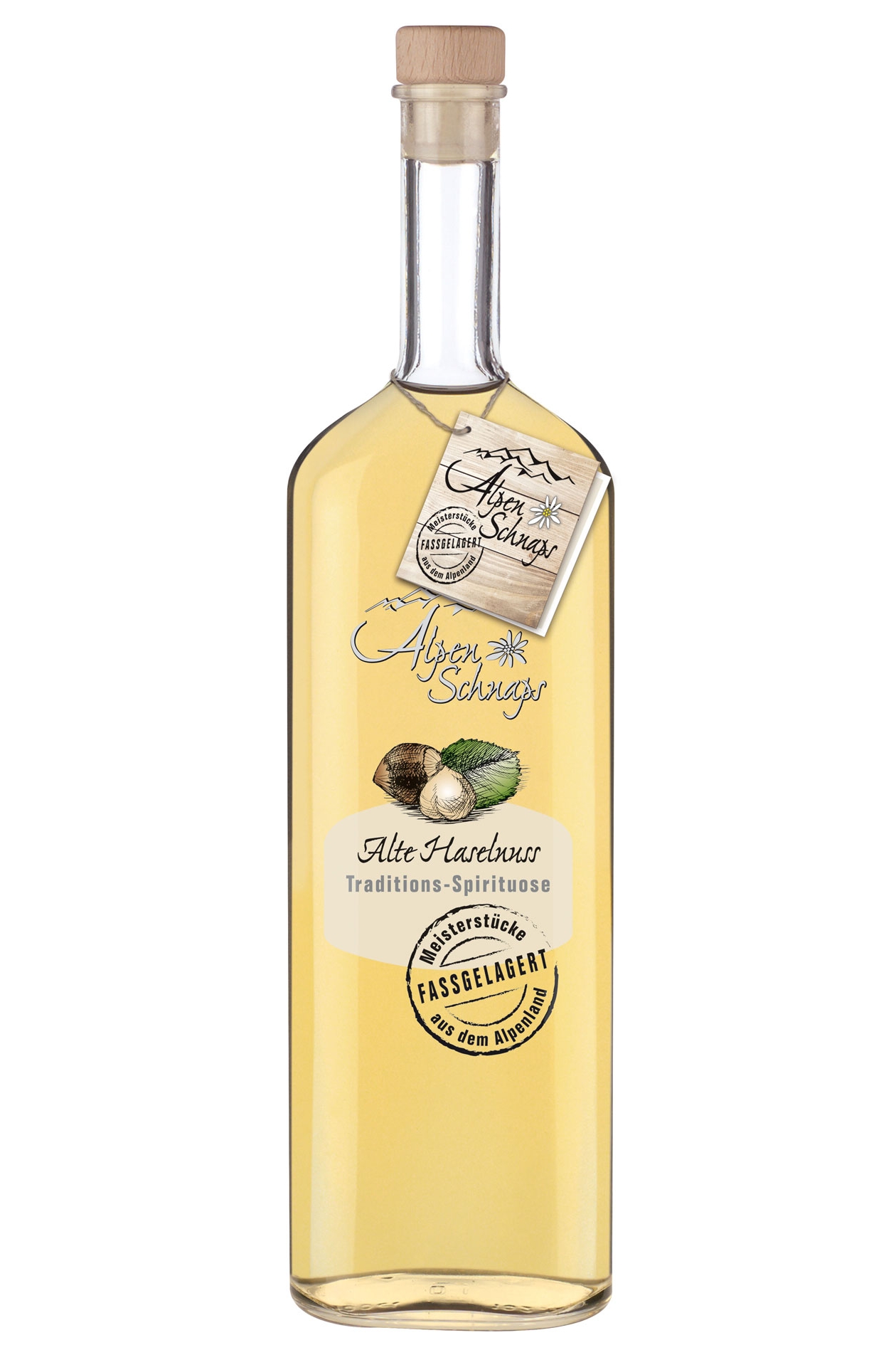 Alpenschnaps Alte Haselnuss Fassgelagert - 1 Liter 41,8% vol Alpenschnaps Alte Haselnuss Fassgelagert - 1 Liter 41,8% vol