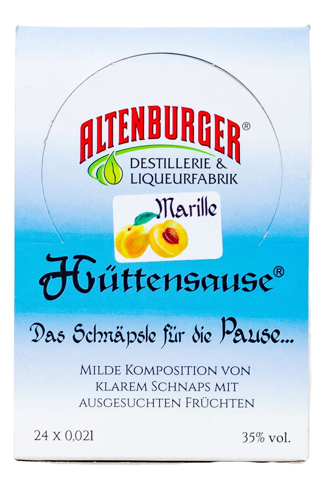 Paket [24 x 0,02L] Hüttensause Marillen Schnäpsle - 0,48L 35% vol