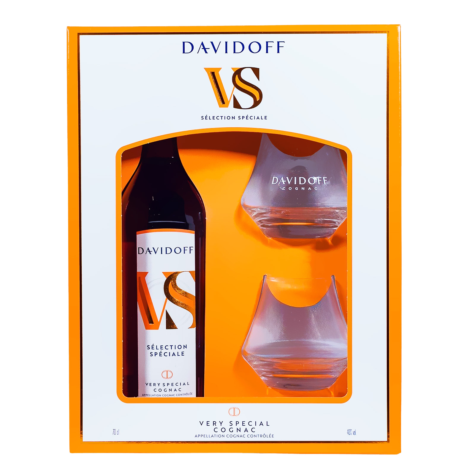 Davidoff VS Cognac Set mit 2 Gläsern - 0,7L 40% vol