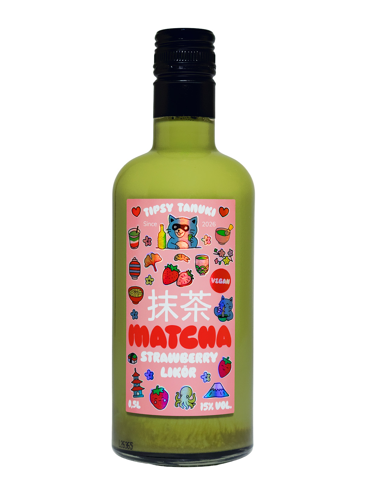 Tipsy Tanuki Matcha Strawberry Likör - 0,5L 15% vol