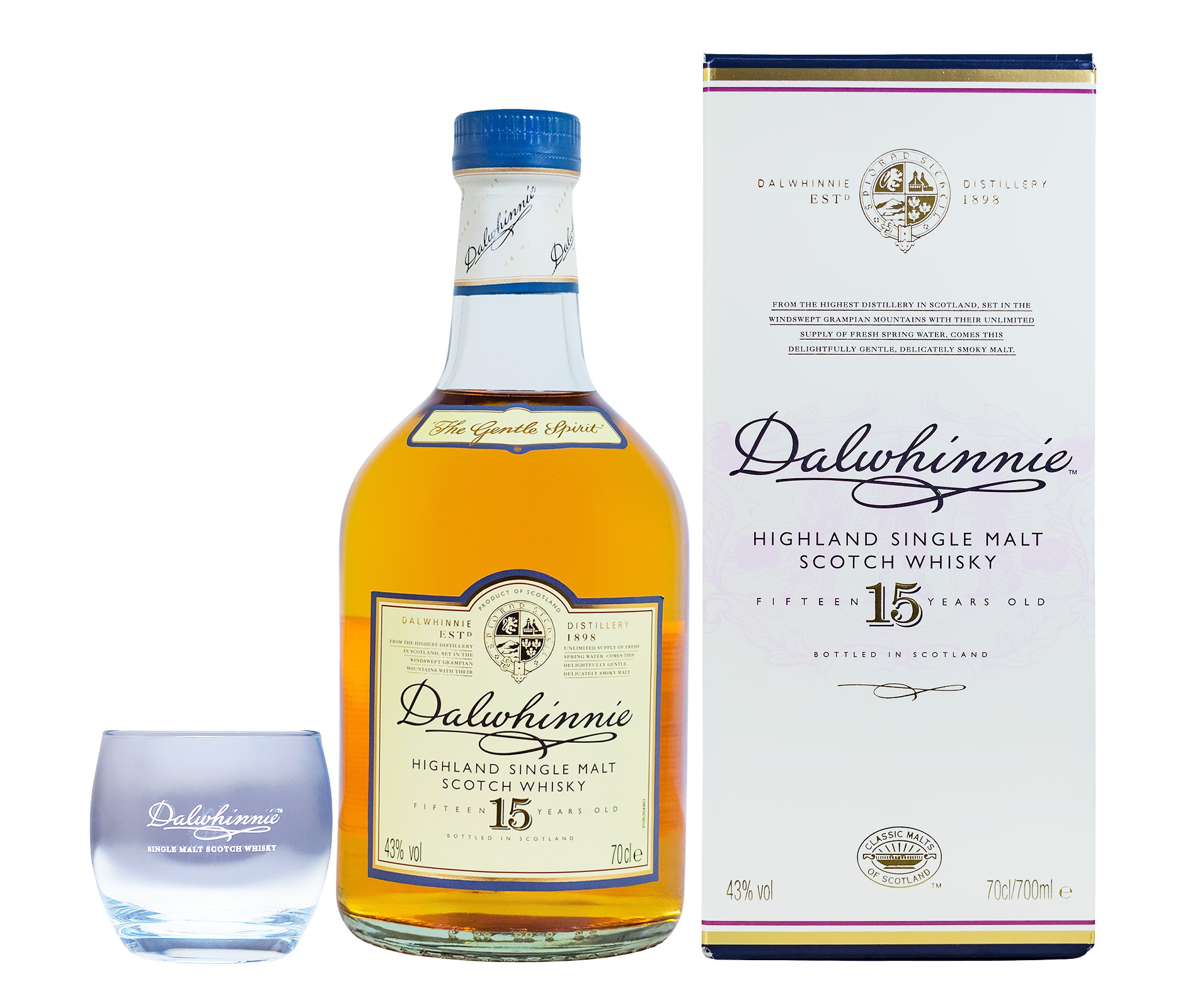 Dalwhinnie 15 Jahre Geschenkset - 0,7L 43% vol Dalwhinnie 15 Jahre Geschenkset - 0,7L 43% vol