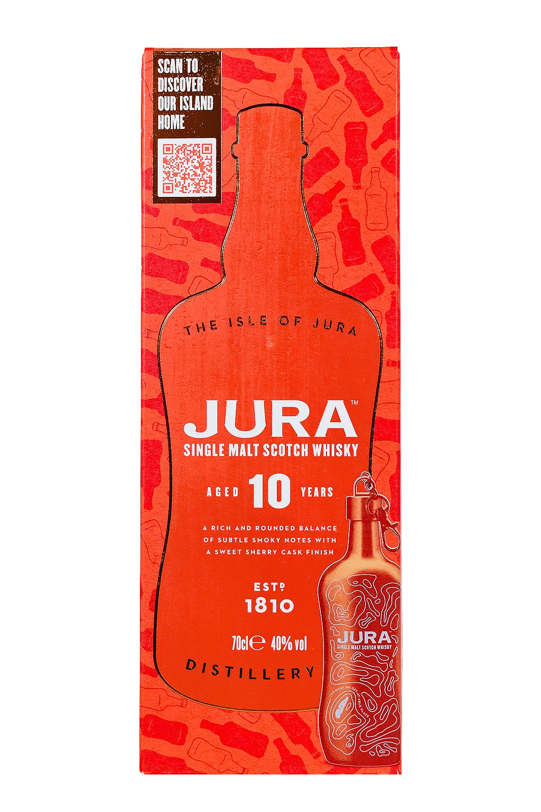 Jura 10 Jahre Single Malt mit Flachmann - 0,7L 40% vol