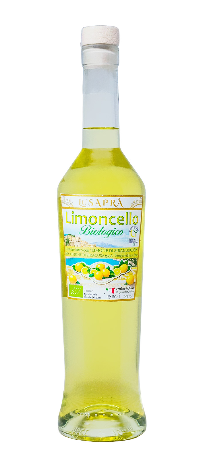 Lusaprà Limoncello Biologico - 0,5L 28% vol Lusaprà Limoncello Biologico - 0,5L 28% vol
