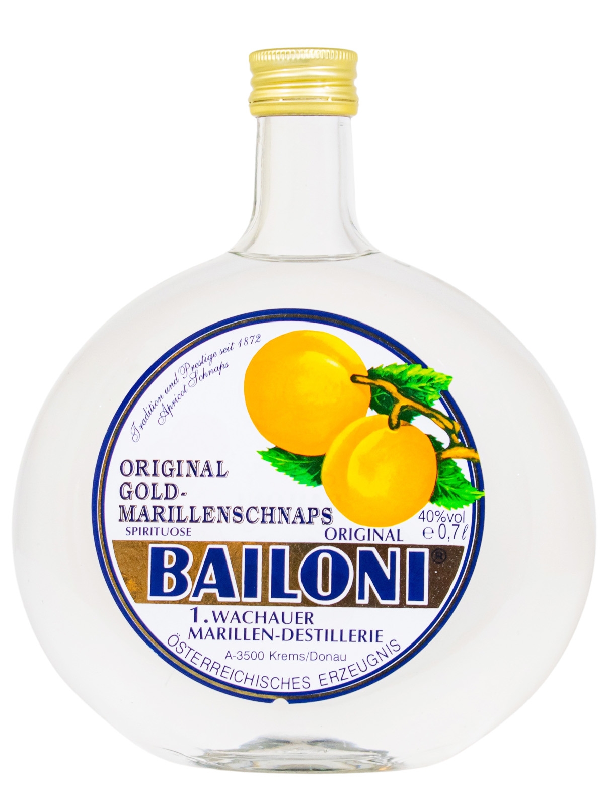 Bailoni Wachauer Gold-Marillenschnaps - 0,7L 40% vol Bailoni Wachauer Gold-Marillenschnaps - 0,7L 40% vol