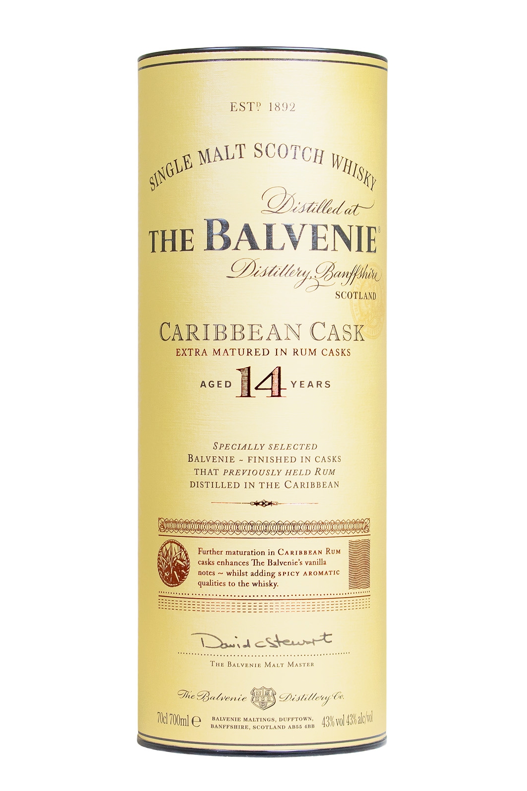 Balvenie 14 Jahre Carribean Cask Single Malt Scotch Whisky - 0,7L 43% vol