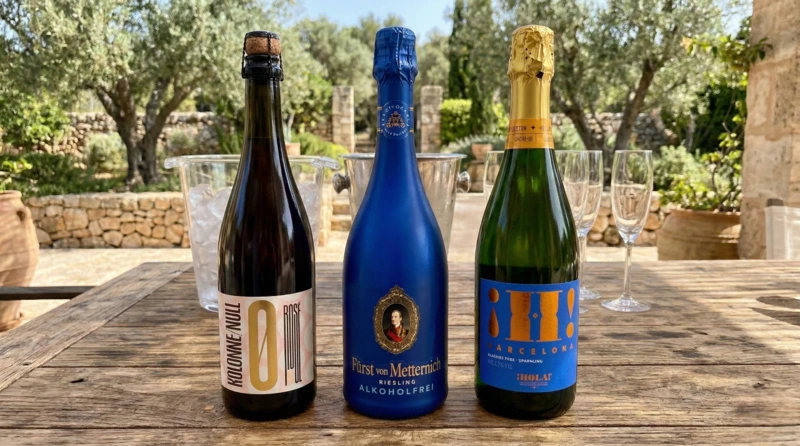 Alkoholfreie Sektalternativen: Kolonne Null, Fürst von Metternich und ¡Hola! Barcelona.