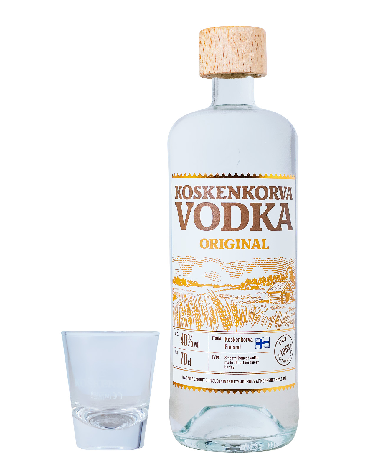 Koskenkorva Vodka mit Glas in Geschenkverpackung - 0,7L 40% vol