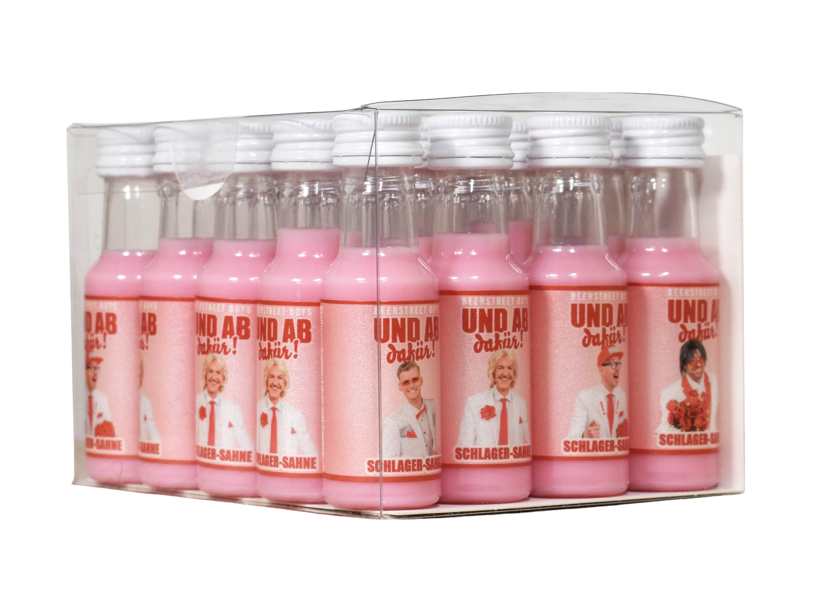 Paket [20 x 0,02L] Und ab dafür! Allererste Schlager-Sahne PET Kurze Shots - 0,4L 16% vol