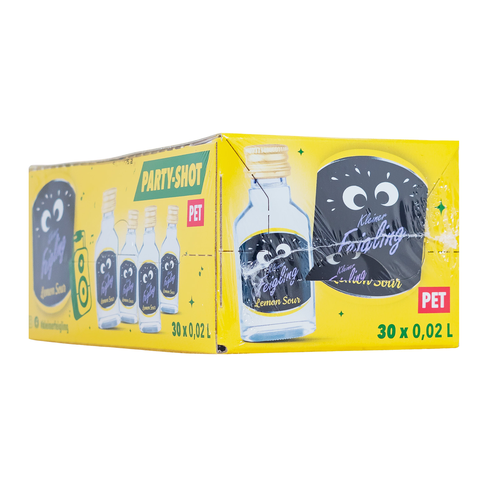 Paket [30 x 0,02L] Kleiner Feigling Lemon Sour Pet Flaschen - 0,6L 15% vol