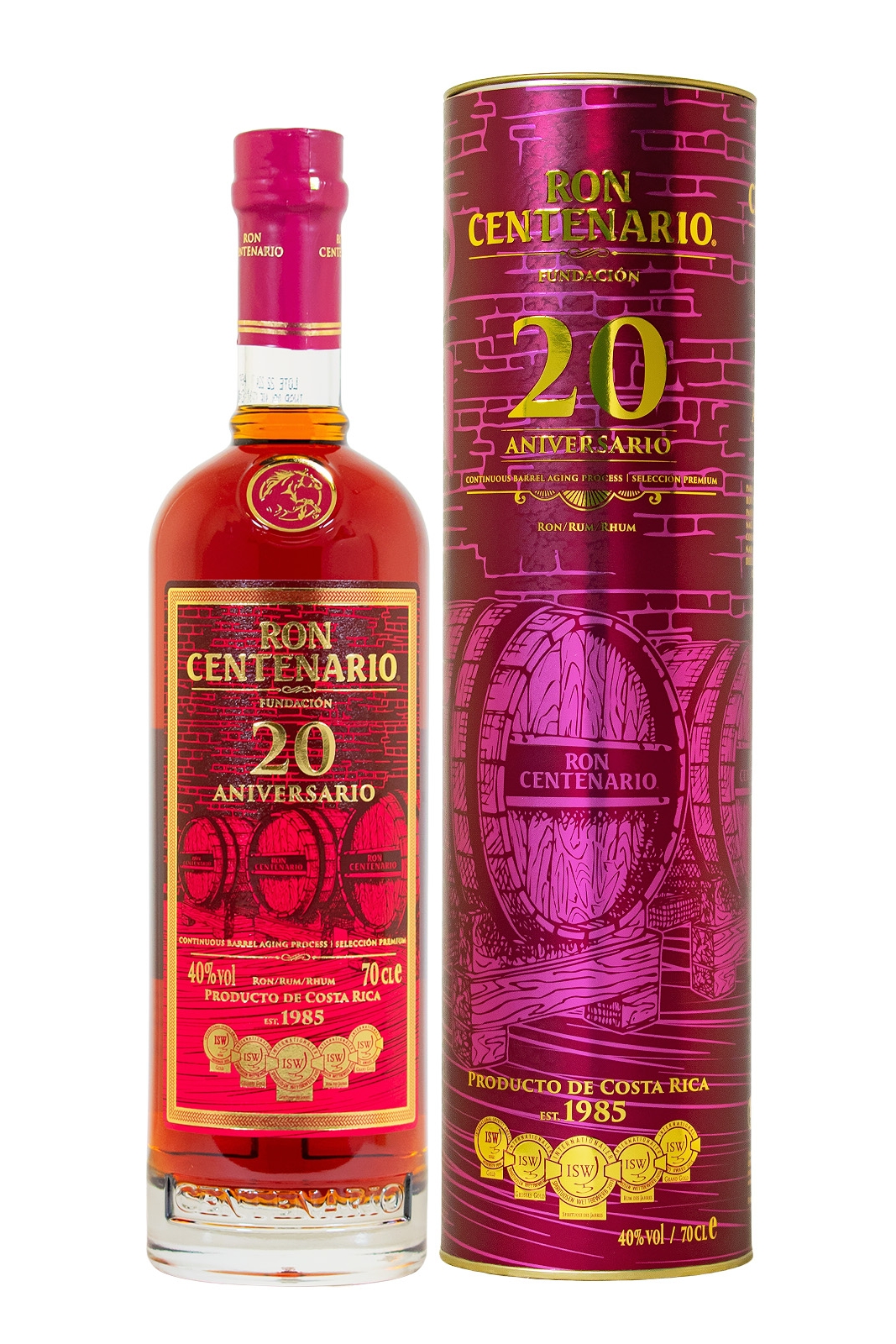 Ron Centenario 20 Jahre Sistema Solera Rum - 0,7L 40% vol