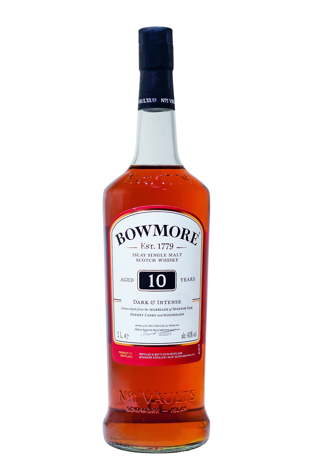 Bowmore 10 Jahre Dark & Intense Single Malt Scotch Whisky - 1 Liter 40% vol