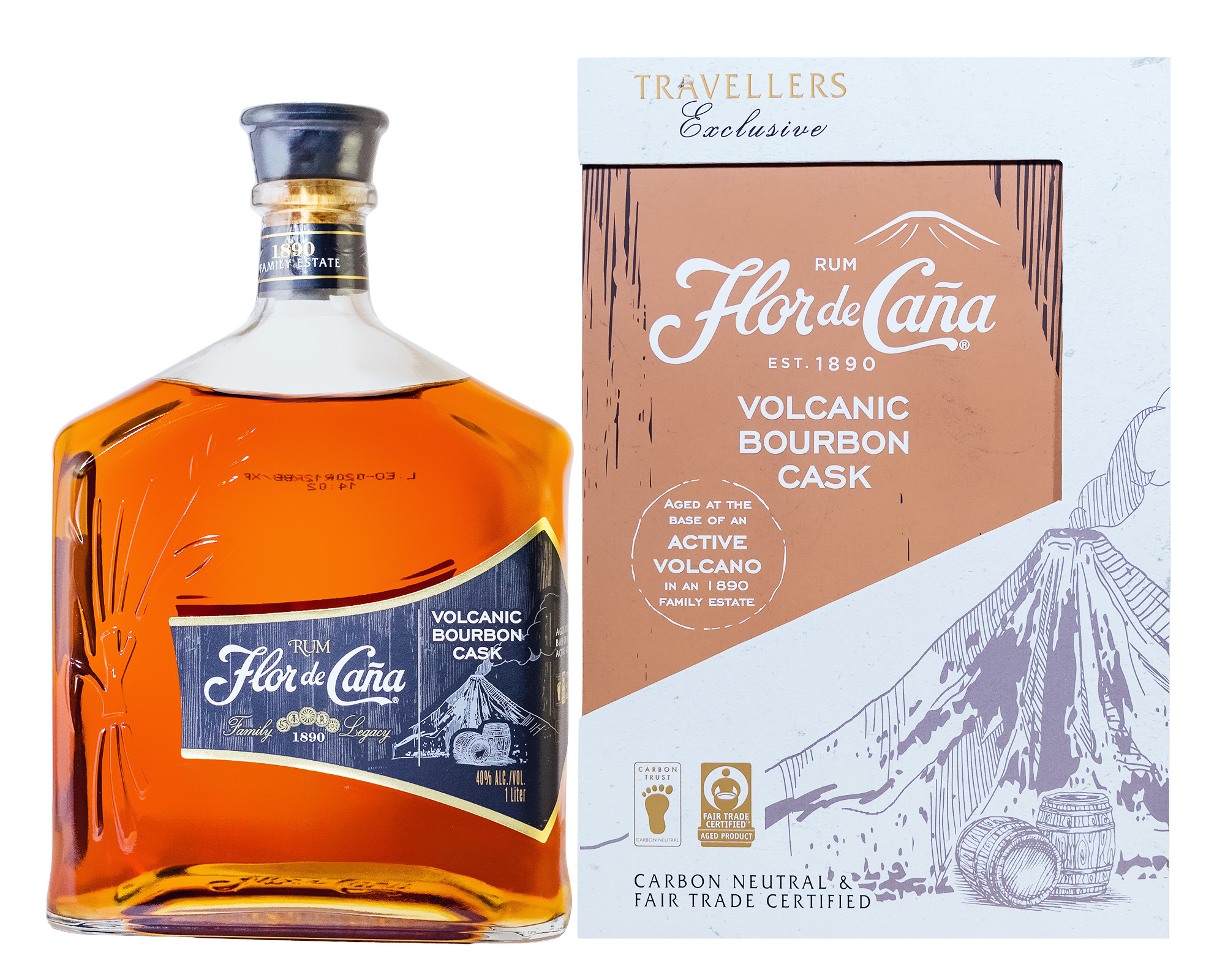 Flor de Cana Volcanic Bourbon Cask - 1 Liter 40% vol