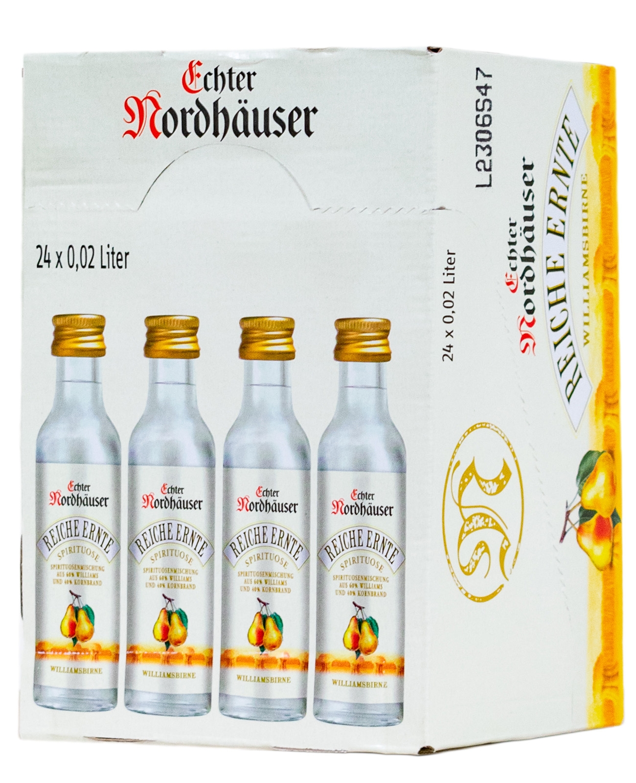 Paket [24 x 0,02L] Echter Nordhäuser Reiche Ernte Williamsbirne - 0,48L 30% vol