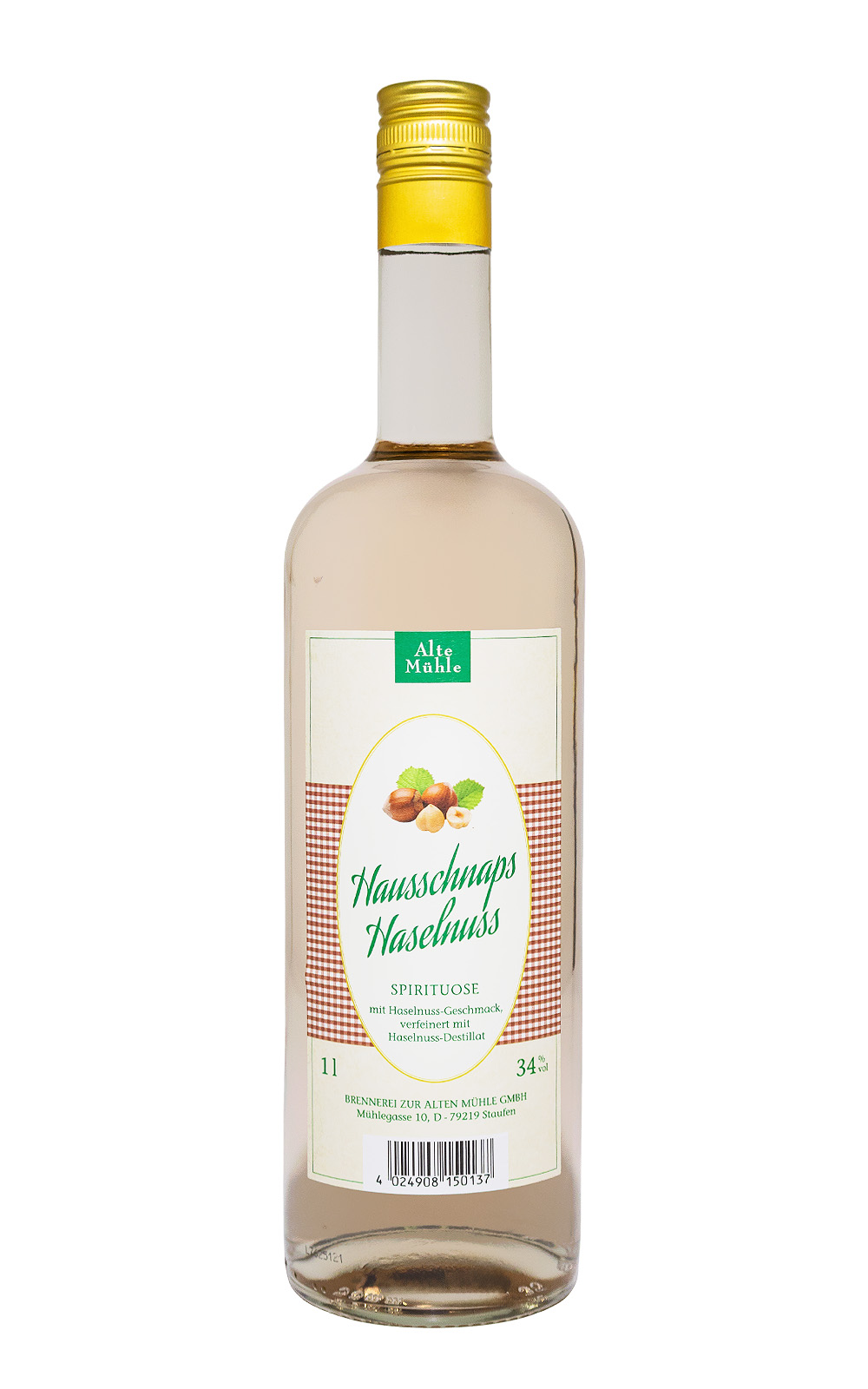 Alte Mühle Hausschnaps Haselnuss - 1 Liter 34% vol