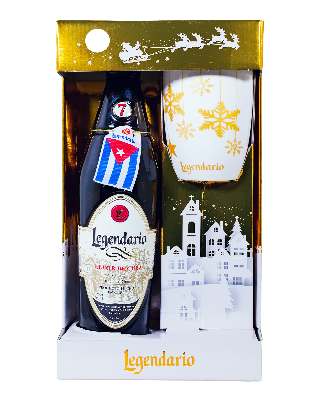 Legendario Christmas Box mit Becher - 0,7L 34% vol