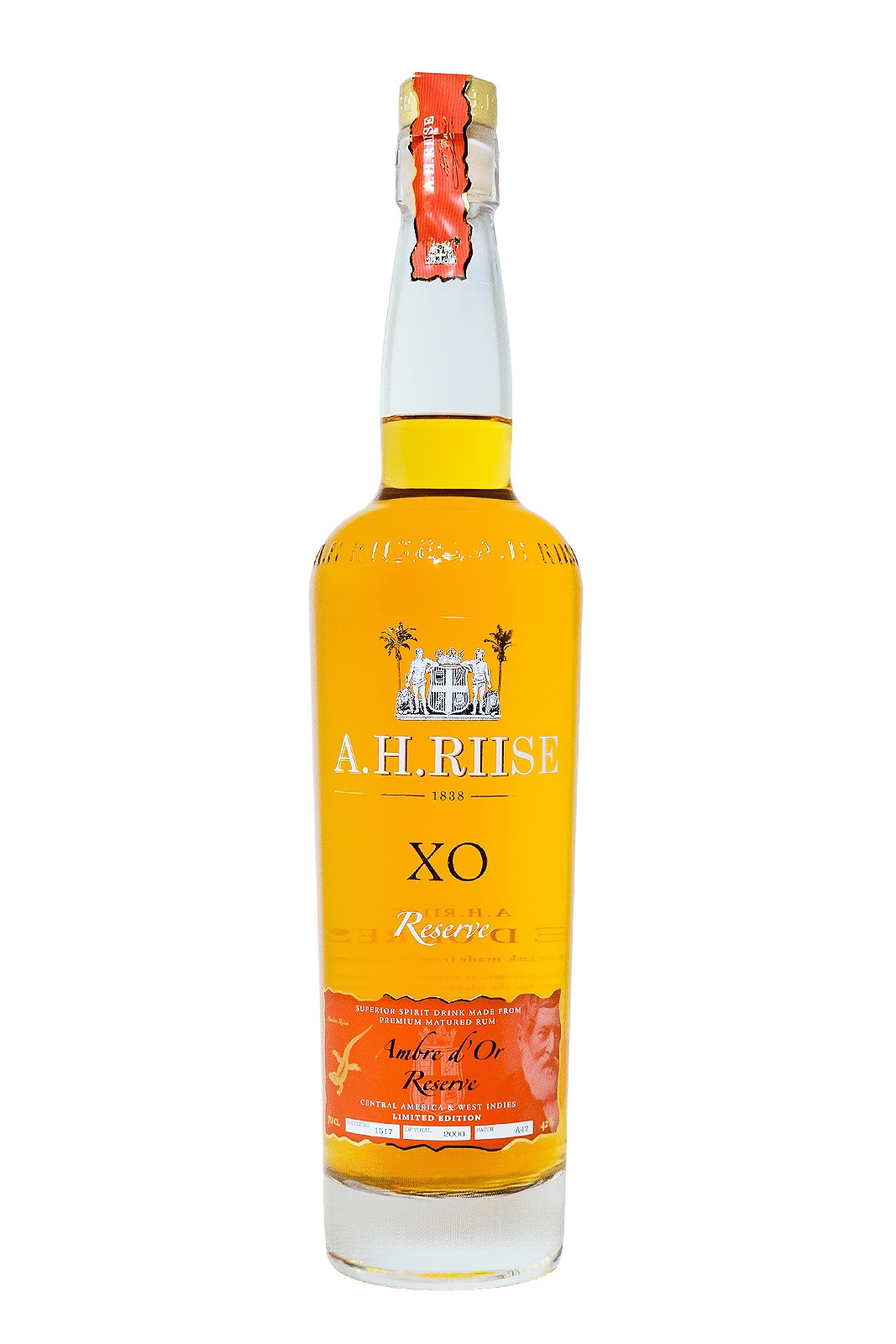 A.H. Riise X.O. Ambre d'or Reserve Spirituose auf Rum-Basis - 0,7L 42% vol