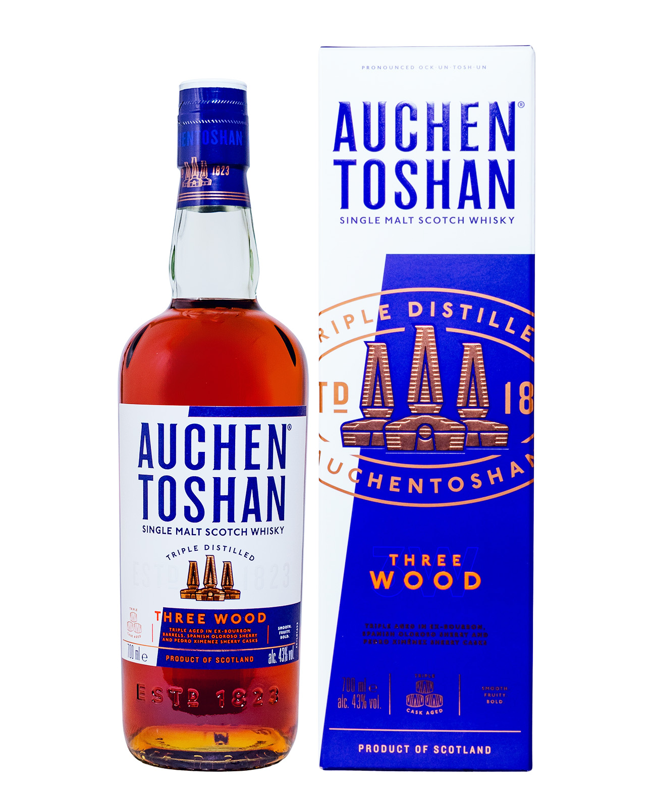 Auchentoshan Three Wood Single Malt Scotch Whisky - 0,7L 43% vol
