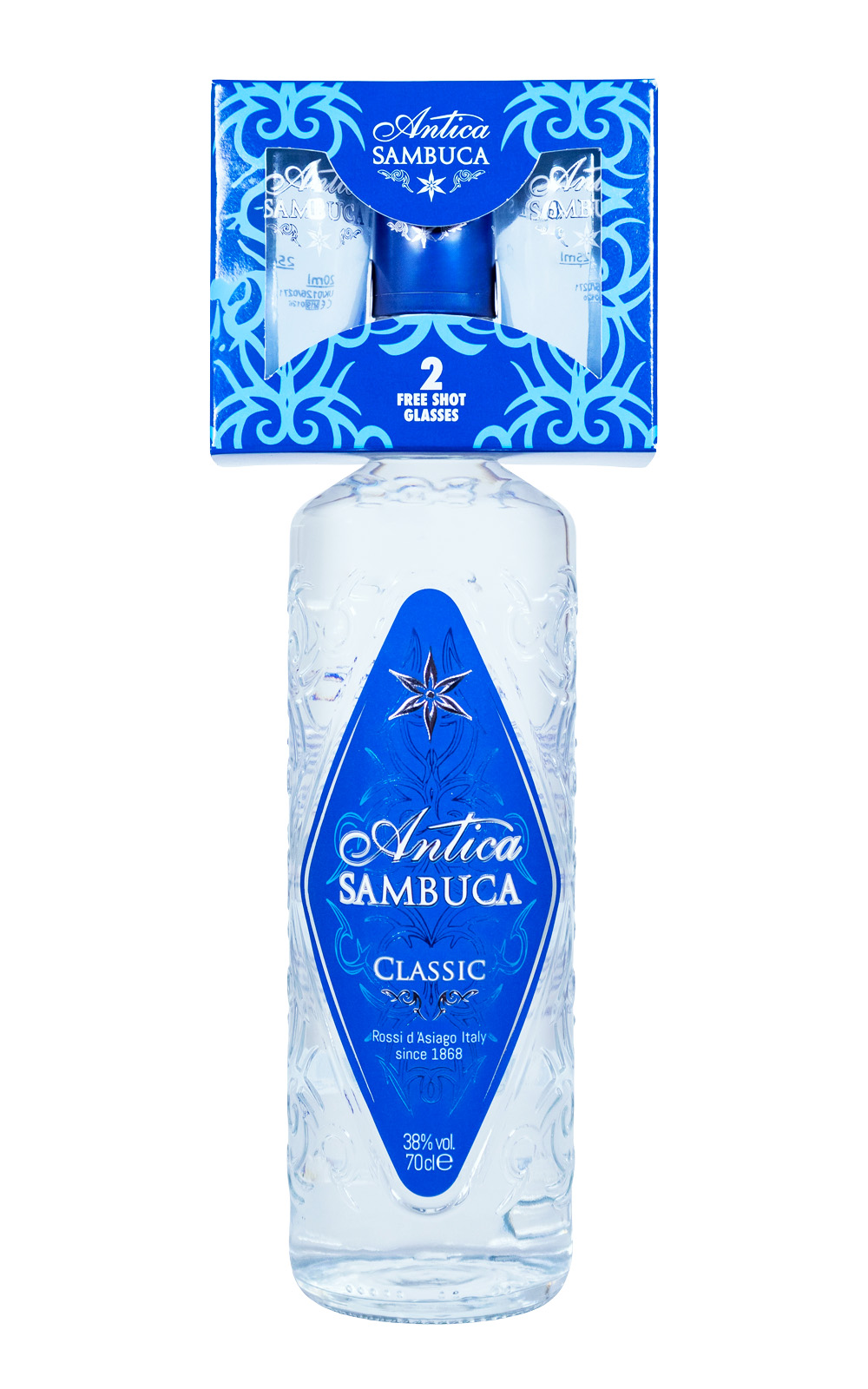 Antica Sambuca mit 2 Shotgläsern - 0,7L 38% vol