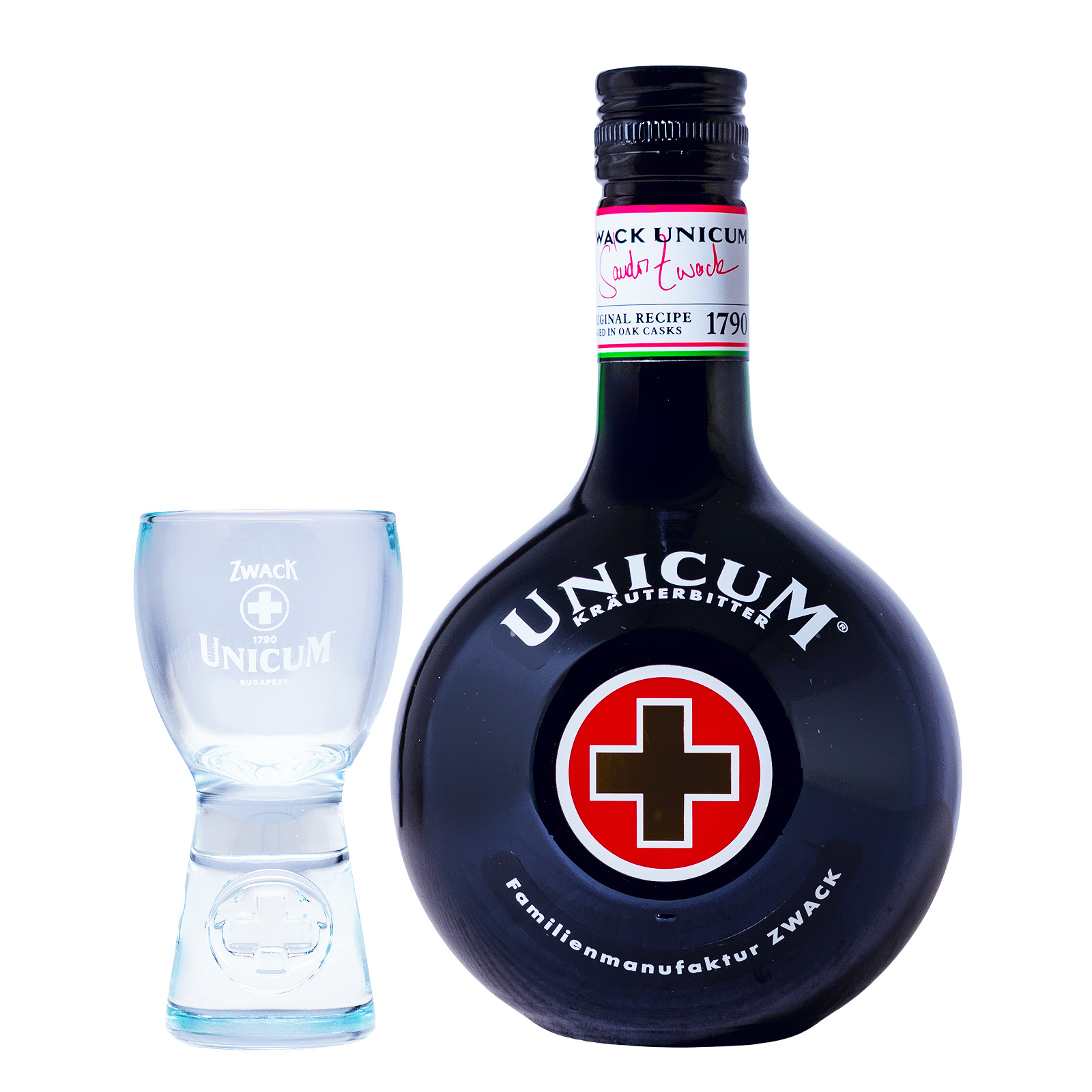 Unicum Zwack Kräuterlikör mit Glas in Geschenkverpackung - 0,7L 40% vol