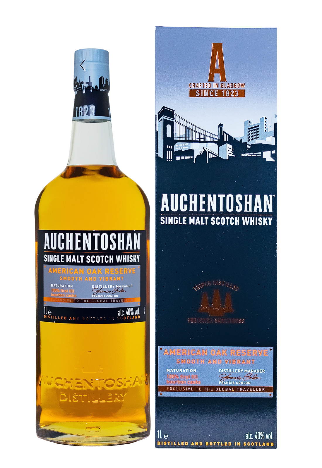 Auchentoshan American Oak Single Malt Scotch Whisky - 1 Liter 40% vol